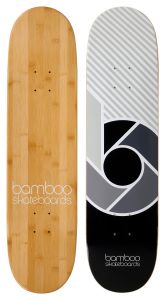 Black b Logo Graphic Bamboo Skateboard