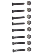 Black 1.0" - 1.50" Hardware - set of 8
