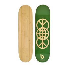 Green World Peace Graphic Bamboo Skateboard