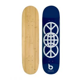 Blue World Peace Graphic Bamboo Skateboard