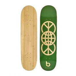 Green World Peace Graphic Bamboo Skateboard